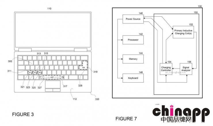 让笔记本键盘给手机充电，这是谷歌新专利2
